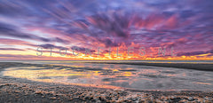 Noordzee en zonsondergang.