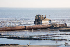 Bagger werkzaamheden op Texel.