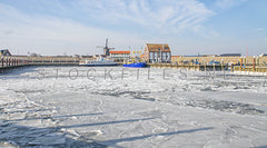 Haven van Oudeschild in de winter.