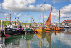 Oude schepen in de haven van Oudeschild.