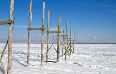 Palen steiger van Sil in de winter.