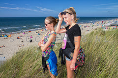 Uitkijken over het strand.