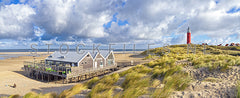 Texelse Vuurtoren en paviljoen Faro Beach.