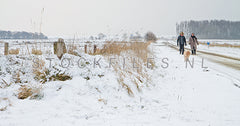 Wandelen door een winters landschap.