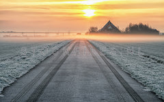 Winterse zonsopkomst.