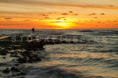 Zonsondergang op het Texelse strand.