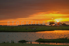 Zonsondergang bij Ottersaat op Texel.